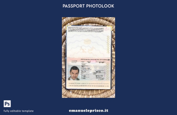 modello di aspetto fotografico del passaporto bulgaro in stile verificato